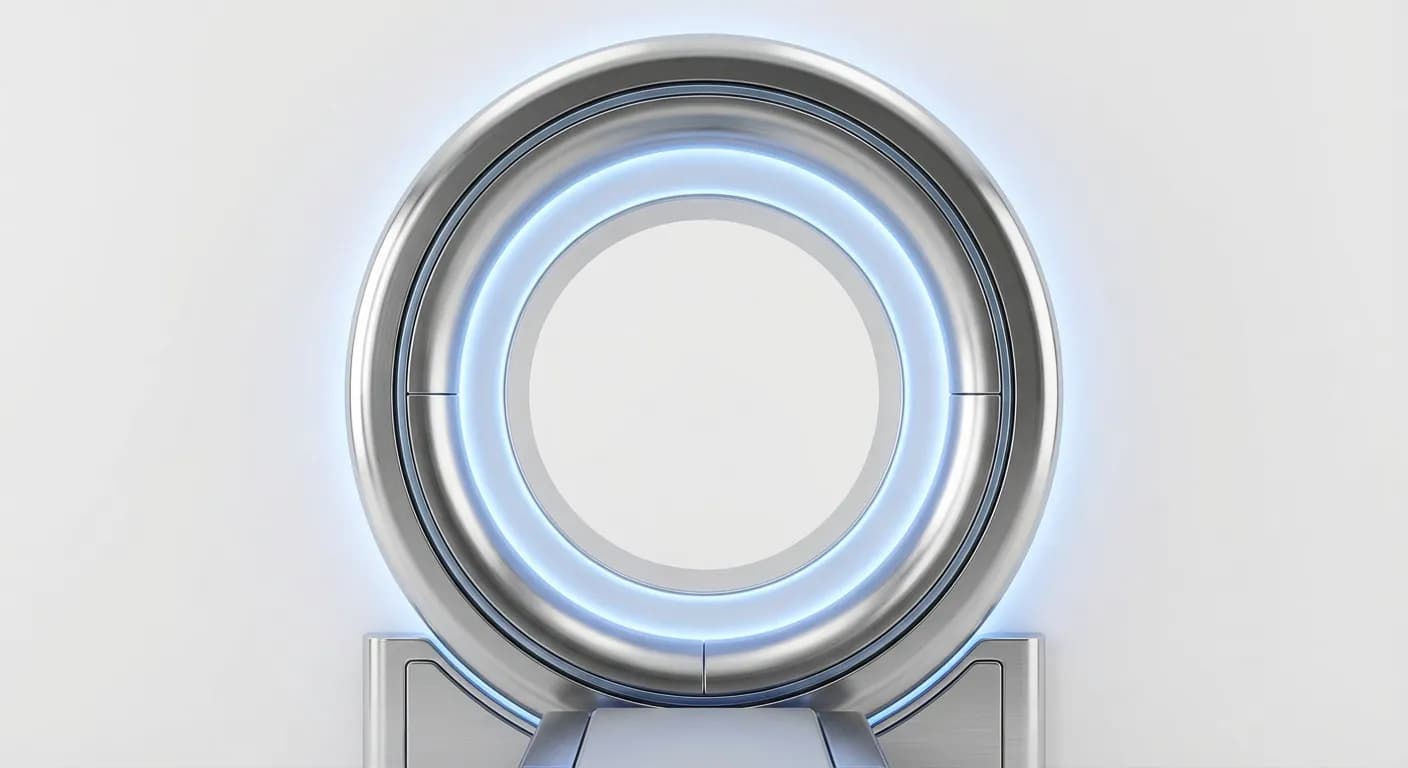 IRM pelvienne témoignage : douleur, examen et conseils Vue minimaliste de l'ouverture d'un scanner IRM