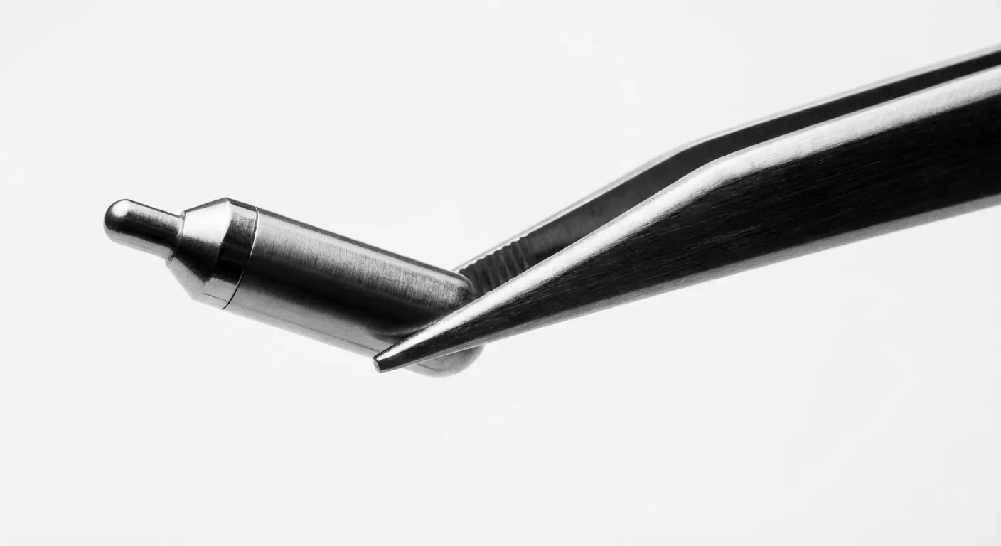 Reveal cardio avis : Efficacité du moniteur implantable Gros plan minimaliste du dispositif Reveal cardio, moniteur cardiaque miniature.