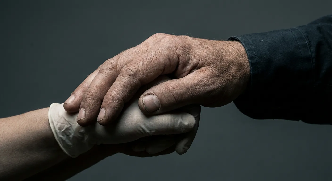 Vivre avec un conjoint malade chronique : Guide aidant 2026 Gros plan de deux mains entrelacées symbolisant le soutien du conjoint